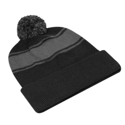 Stripe Pom Pom Toque